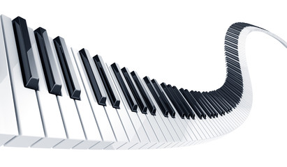 3d rendering of wavy piano keys