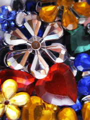 colored hearts, snowflakes, diamonds and flowers for Decoration
