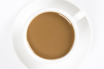 coffee with milk over white background