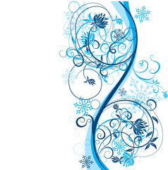 Winter floral background, vector illustration