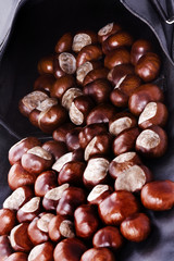 Chestnuts poured out from the bag
