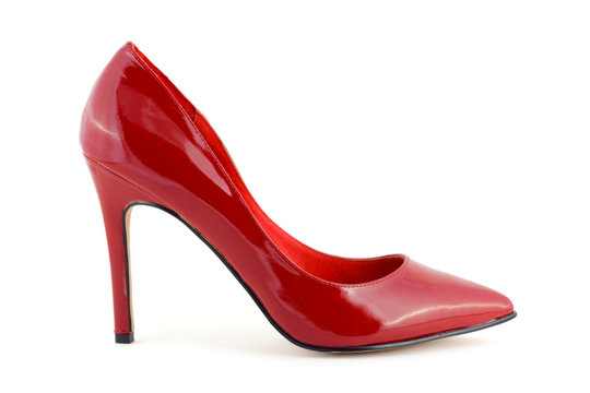 Red women shoe isolated on white background