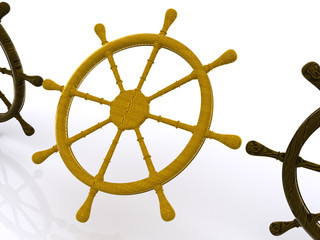 rudders leadership. 3D © sad