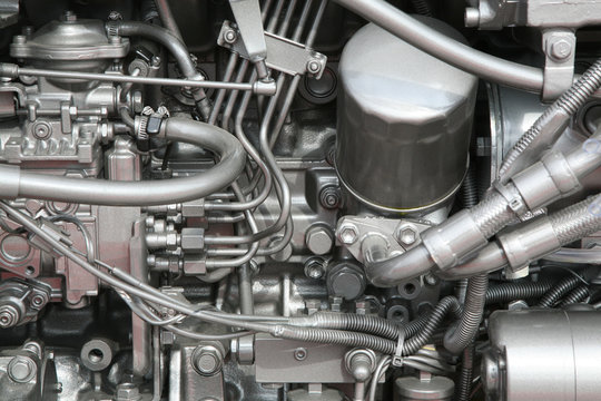 Boat engine close up photo