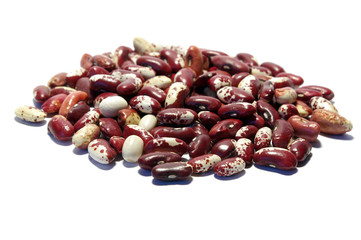 Kidney beans of diferent colors isolated on white