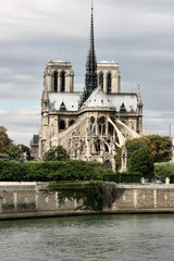 Fototapeta na wymiar Beautiful gothic Cathedral of Notre Dame in Paris, France