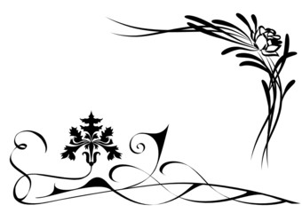 stylized illustration of the flowers for corner design