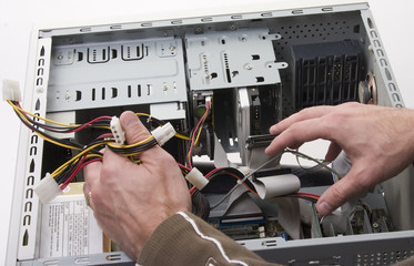 technician repairing computer