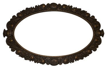 The horizontal Bronzes old frame with decoration