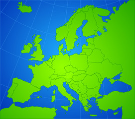 Carte Europe vectorielle et stylisée
