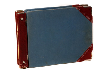Linen blue cover of vintage handwritten  ledger book