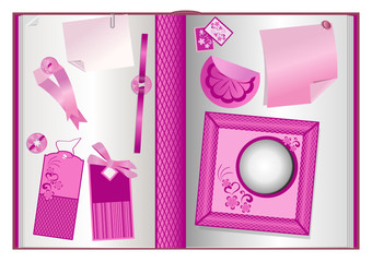 violet pink scrapbook