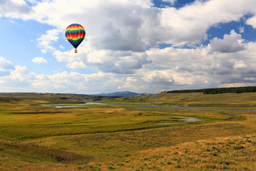 The scenery along the Yellowstone River in Yellowstone