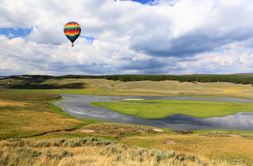 The scenery along the Yellowstone River in Yellowstone