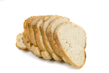 Slice bread on white background
