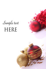 Christmas balls and place for sample text