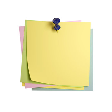 image 3d of classic postit isolated on white