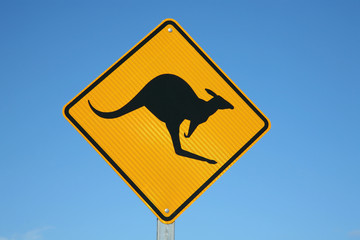A kangaroo warning sign Australia