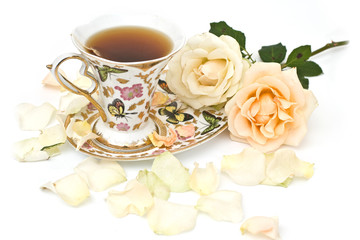 Obraz na płótnie Canvas Tea and roses