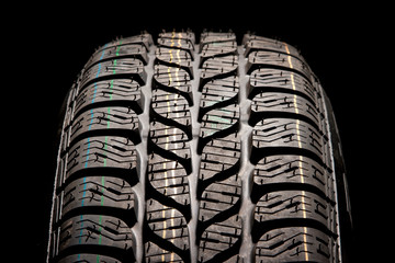 New car tire close up