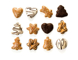 verschiedenes weihnachts gebäck isoliert auf weiss