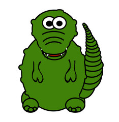 crocodile cartoon - isolated on white