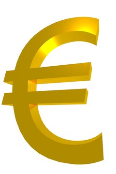 3d golden euro symbol