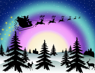 Santa Claus in Northern Lights # 1