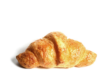 Croissant isolated on white background macro