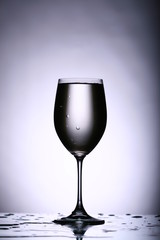 wine glass in dark place