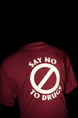 say no to drugs graphic on t-shirt