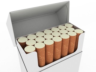 Open pack of cigarettes
