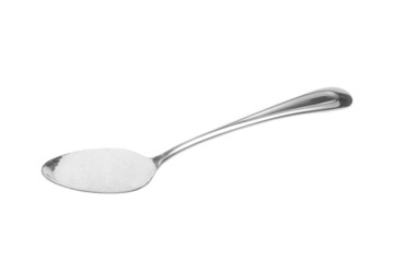 Spoonfull of white sugar isolated on white