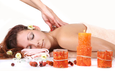 beautiful girl in spa salon