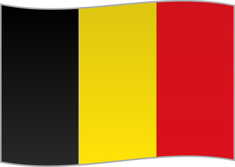 Drapeau de la Belgique flottant au vent
