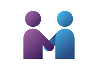 Two people. Simple icon of colaboration