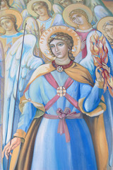 Fresco. Saint Michael's Golden-Domed Cathedral in Kiev, Ukraine