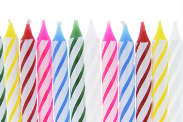 Close Up of Row of Birthday Candles