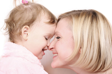 young mother with cute little daughter