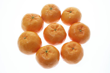Chinese New Year Mandarins on White Background