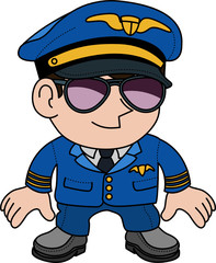 Illustration of flight pilot in sunglasses © Christos Georghiou
