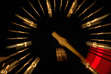 Tachometer at night...........