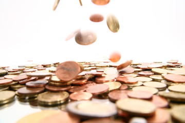 lots of coins symbolize money rain...........