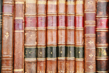 close-up of old books............