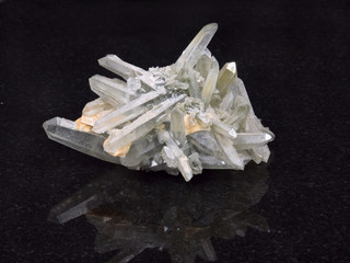 Rock crystal on a black background