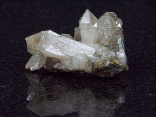 Rock crystal on a black background