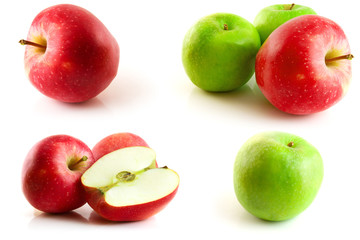 page of apples isolated on the white