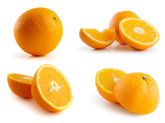 page of oranges isolated on the white background