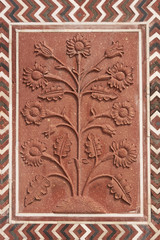 Flower Decorating the Mosque at the Taj Mahal