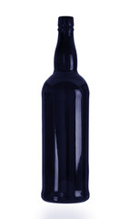 Empty bottle worth on a white background